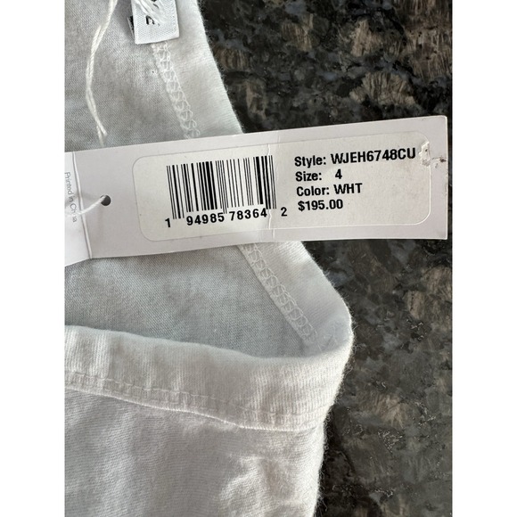 CLASSIC V-NECK SKINNY" DRESS By James Perse White Size 4 - Picture 4 of 9